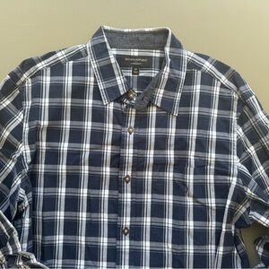 Banana Republic Blue and White Checkered Shirt